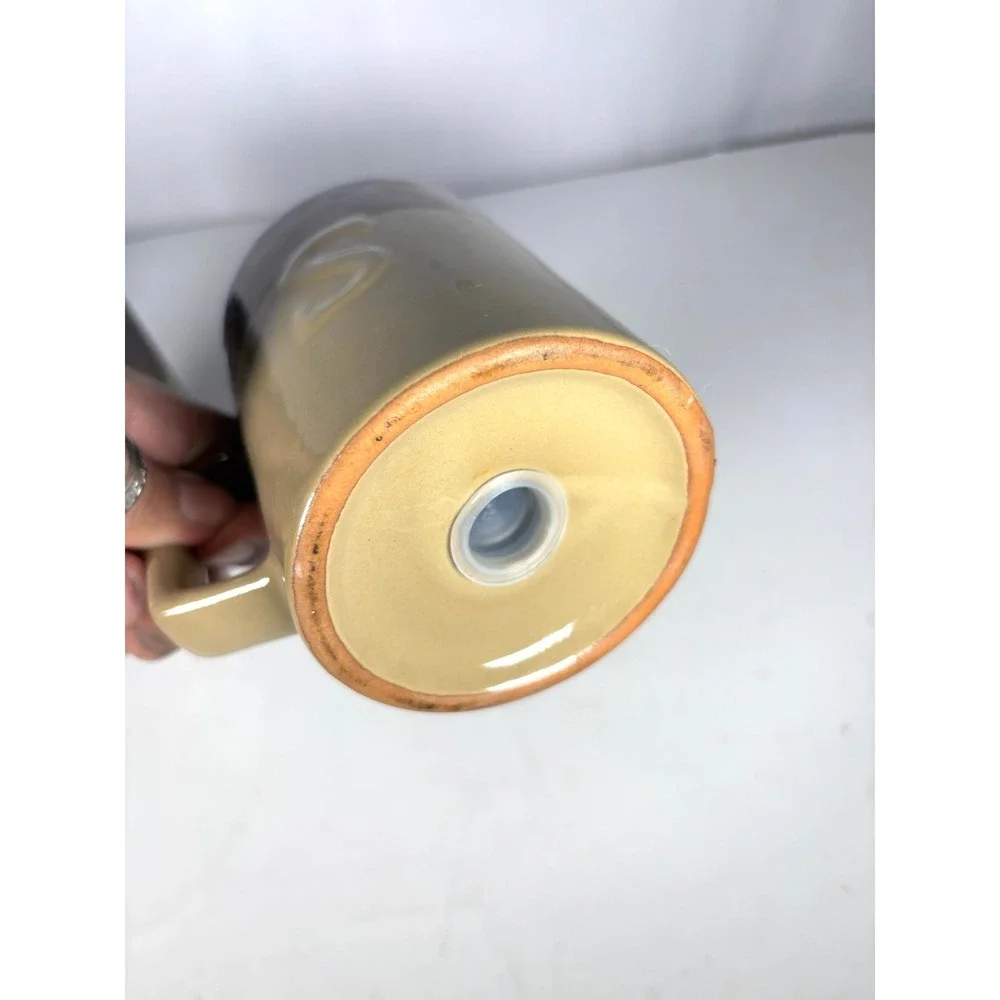 Vintage Ceramic Salt Pepper Cheese Shaker Set Brown Tan Drip Glaze Japan